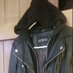 Black Guess Jacket with sweater liner/hoodie